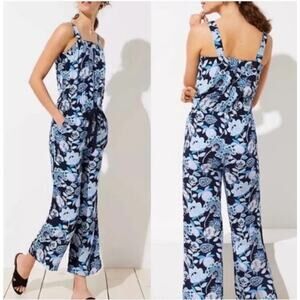 Ann Taylor Loft Pineapple Floral Jumpsuit Floral Resort Vacation Romper Size 00
